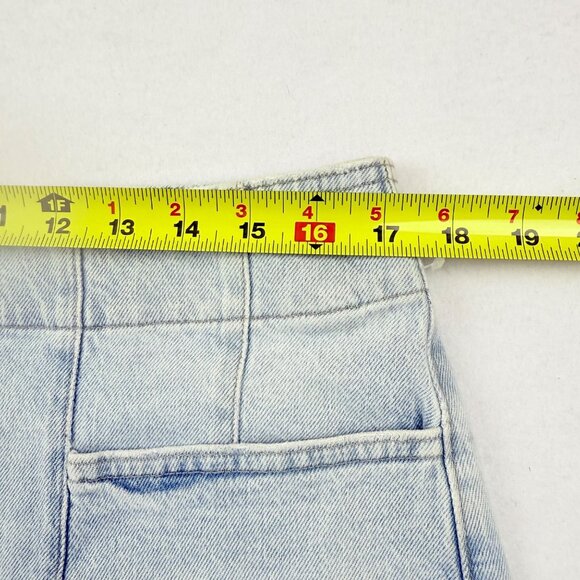 M Jeans Women's Blue A-Line Shortie Denim Shorts Size 16 High Rise Raw Hem NWOT - Picture 7 of 10